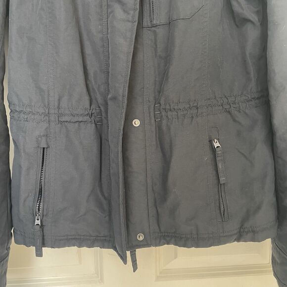 Abercrombie & Fitch Jacket Womens Large All Weather Warrior Full Zip Black Green - Picture 3 of 8